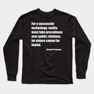 FRONT/BACK Feynman Successful Technology White Long Sleeve T-Shirt